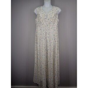 Toleen Floral Lace Dress Plus Size 1XL Open Back Long Romantic Cottagecore New